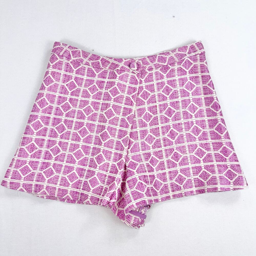 Alexis Valley Asymmetrical Jacquard Skort Women’s Large Pink Geometric Festival